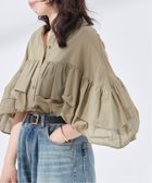 【ジャーナルスタンダード レサージュ/journal standard L'essage】のオーガンジーフリルシャツ カーキ|ID:prp329100004566024