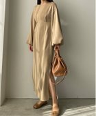 【ジュノア/JUNOAH】のパフスリーブIラインワンピース 人気、トレンドファッション・服の通販 founy(ファニー) ファッション Fashion レディースファッション WOMEN ワンピース Dress スリーブ Sleeve thumbnail ベージュ|ID: prp329100004566033 ipo3291000000032291349