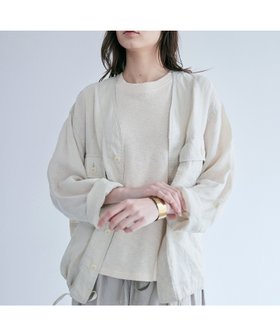 【アールエヌエーエヌ/RNA-N】のB2880 リネンワークシャツジャケット 人気、トレンドファッション・服の通販 founy(ファニー) ファッション Fashion レディースファッション WOMEN アウター Coat Outerwear ジャケット Jackets ダブル Double ポケット Pocket ミリタリー Military リネン Linen ワーク Work 軽量 Lightweight |ID:prp329100004566049