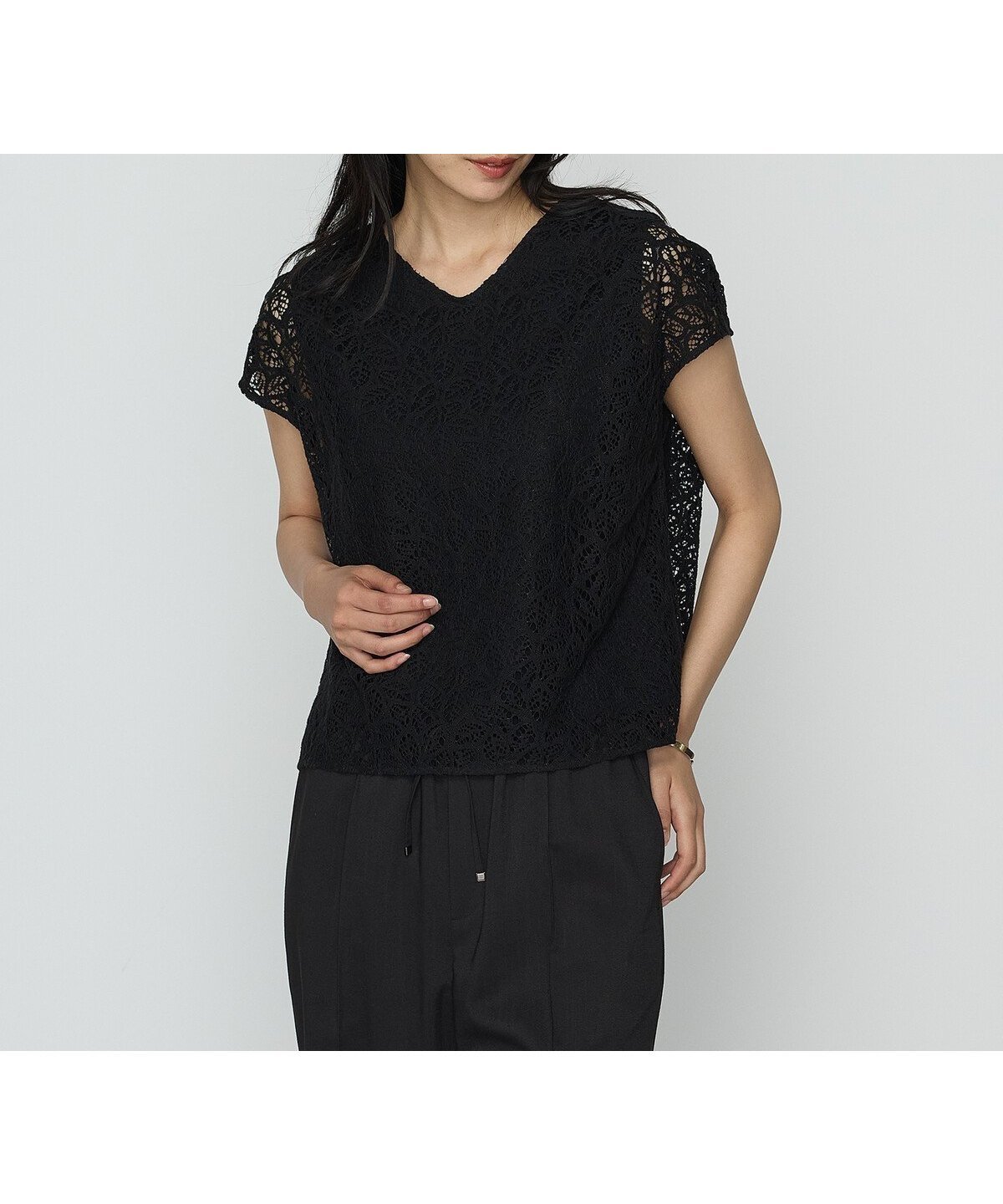 【コムサ/COMME CA】のリーフ柄ラッセルレース ブラウス インテリア・キッズ・メンズ・レディースファッション・服の通販 founy(ファニー) 　ファッション　Fashion　レディースファッション　WOMEN　トップス・カットソー　Tops/Tshirt　シャツ/ブラウス　Shirts/Blouses　インナー　Inner　ジャケット　Jacket　ボタニカル　Botanical　モチーフ　Motif　ラッセル　Russell　リーフ　Leaf　レース　Race　エレガント 上品　Elegant　人気　Popularity　夏　Summer　05:クロ|ID: prp329100004566052 ipo3291000000032291510