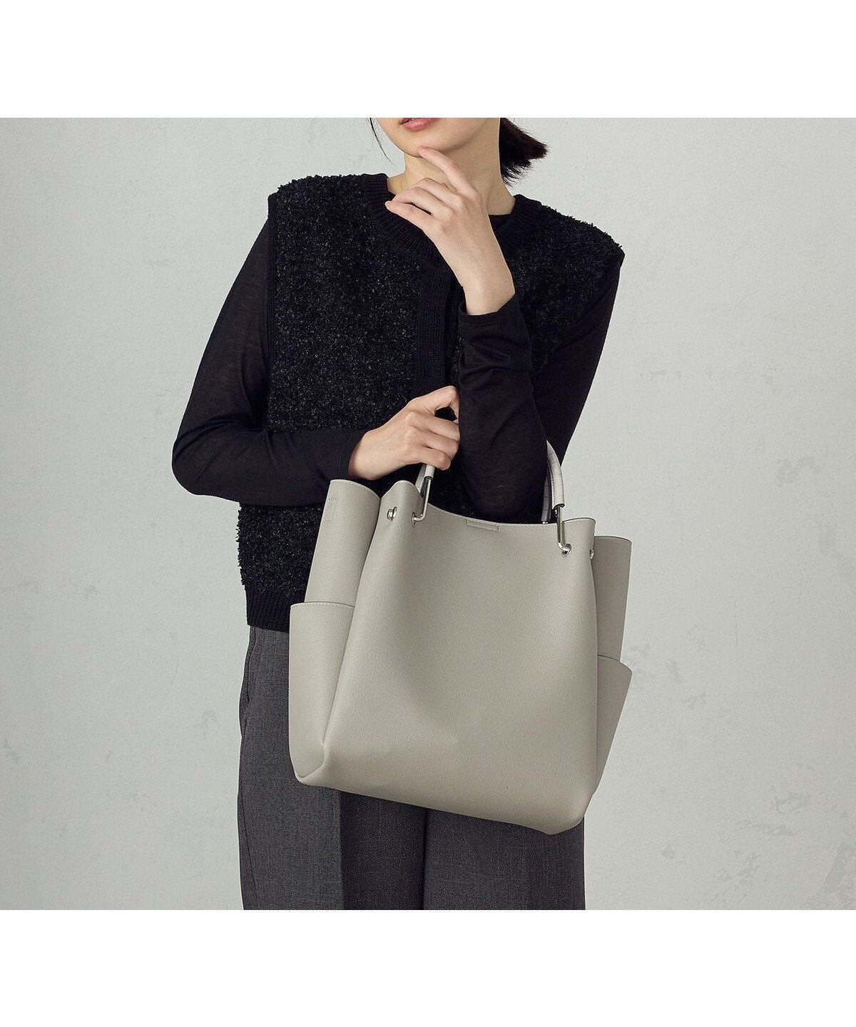 【コムサイズム/COMME CA ISM】のトート型5wayバッグ 人気、トレンドファッション・服の通販 founy(ファニー) 　ファッション　Fashion　レディースファッション　WOMEN　バッグ　Bag　クロコ　Croco　ショルダー　Shoulder　スマート　Smart　ポケット　Pocket　ポーチ　Pouch　メタリック　Metallic　無地　Plain Color　ビジネス 仕事 通勤　Business　 other-1|ID: prp329100004566072 ipo3291000000032291684
