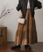【センスオブプレイス/SENSE OF PLACE by URBAN RESEARCH】のスウェードタッチティアードスカート 人気、トレンドファッション・服の通販 founy(ファニー) ファッション Fashion レディースファッション WOMEN スカート Skirt ティアードスカート Tiered Skirts おすすめ Recommend コンパクト Compact スウェット Sweat セーター Sweater ワンポイント One Point 切替 Switching 秋 Autumn/Fall thumbnail BROWN|ID: prp329100004566090 ipo3291000000032291842