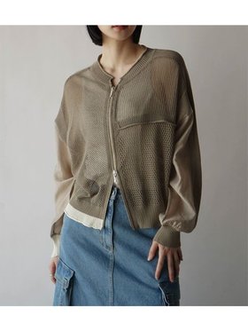【ラシュッド/LASUD】のメッシュ×シアー配色ダブルジップブルゾン 人気、トレンドファッション・服の通販 founy(ファニー) ファッション Fashion レディースファッション WOMEN アウター Coat Outerwear ブルゾン Blouson/Jackets インナー Inner シアー Sheer ジップ Zip ブルゾン Blouson メッシュ Mesh 夏 Summer 春 Spring S/S・春夏 Ss・Spring/Summer |ID:prp329100004566094