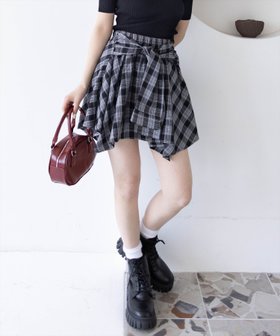 【クリア/clear】のチェック柄ラップ風スカート 人気、トレンドファッション・服の通販 founy(ファニー) ファッション Fashion レディースファッション WOMEN スカート Skirt おすすめ Recommend スニーカー Sneakers チェック Check トレンド Trend ラップ Wrap |ID:prp329100004566100