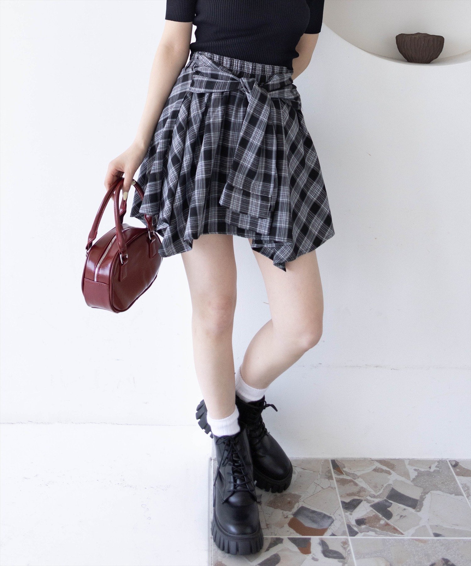 【クリア/clear】のチェック柄ラップ風スカート インテリア・キッズ・メンズ・レディースファッション・服の通販 founy(ファニー) 　ファッション　Fashion　レディースファッション　WOMEN　スカート　Skirt　おすすめ　Recommend　スニーカー　Sneakers　チェック　Check　トレンド　Trend　ラップ　Wrap　BK|ID: prp329100004566100 ipo3291000000032291904