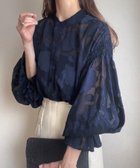 【ジュノア/JUNOAH】のFILLOU フラワージャガードシャツ ネイビー|ID: prp329100004566110 ipo3291000000033875537