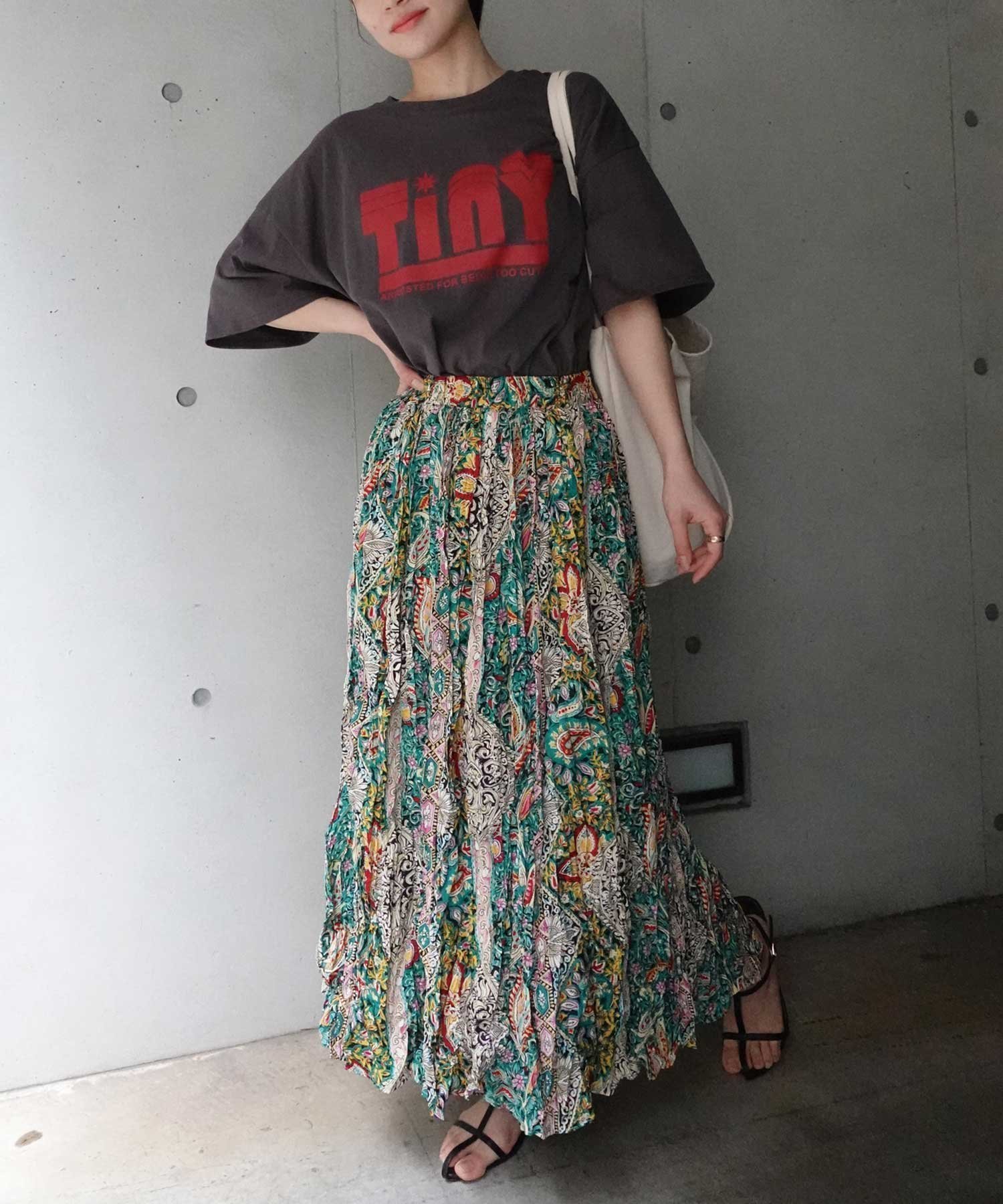 【コーナーズ/CORNERS】のエスニック花柄ロングスカート インテリア・キッズ・メンズ・レディースファッション・服の通販 founy(ファニー) 　ファッション　Fashion　レディースファッション　WOMEN　スカート　Skirt　ロングスカート　Long Skirt　エスニック　Ethnic　ロング　Long　グリーン|ID: prp329100004566120 ipo3291000000032292048