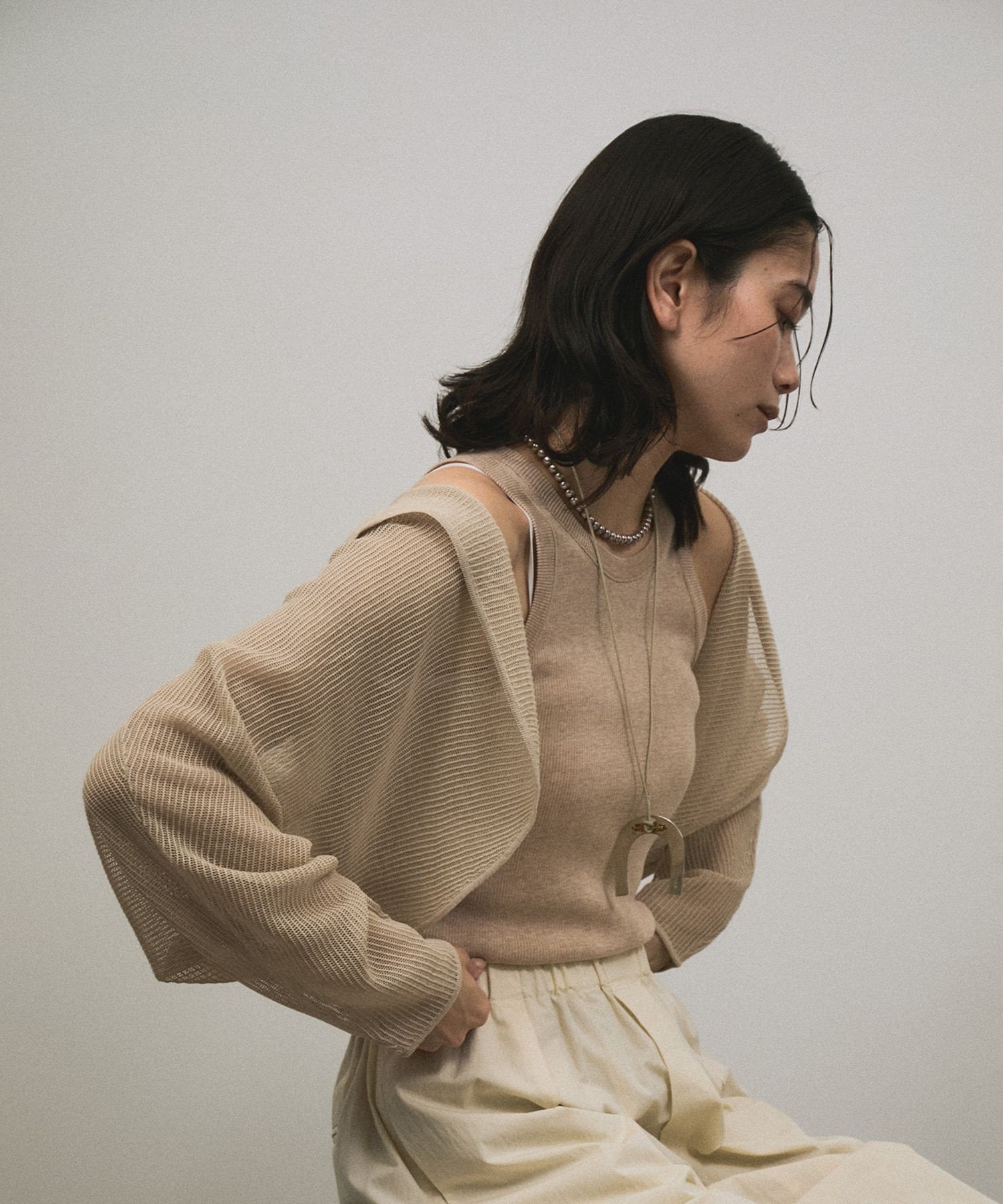 【サロン アダム エ ロペ/SALON adam et rope'】のシアーメッシュフードボレロ インテリア・キッズ・メンズ・レディースファッション・服の通販 founy(ファニー) 　ファッション　Fashion　レディースファッション　Ladies' Fashion Online　アウター　Coat Outerwear　ボレロ　Bolero jackets　おすすめ　Recommend　クロップド　Cropped　シアー　Sheer　バランス　Balance　ボレロ　Bolero　ポケット　Pocket　メッシュ　Mesh　ワイド　Wide　ベージュ(27)|ID: prp329100004566129 ipo3291000000032609342