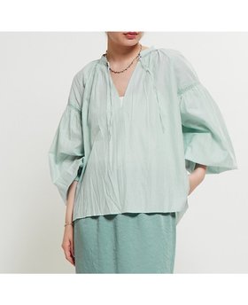 【ソフィット/Soffitto】のインド綿配色ゴムシャーリングブラウス 人気、トレンドファッション・服の通販 founy(ファニー) ファッション Fashion レディースファッション Fashion for Women トップス・カットソー Cut & Sew Tops シャツ・ブラウス・オフィスカジュアル Elegant Blouses & Button-Ups インド Indian Textile ギャザー Gathered, Ruffled |ID:prp329100004566133