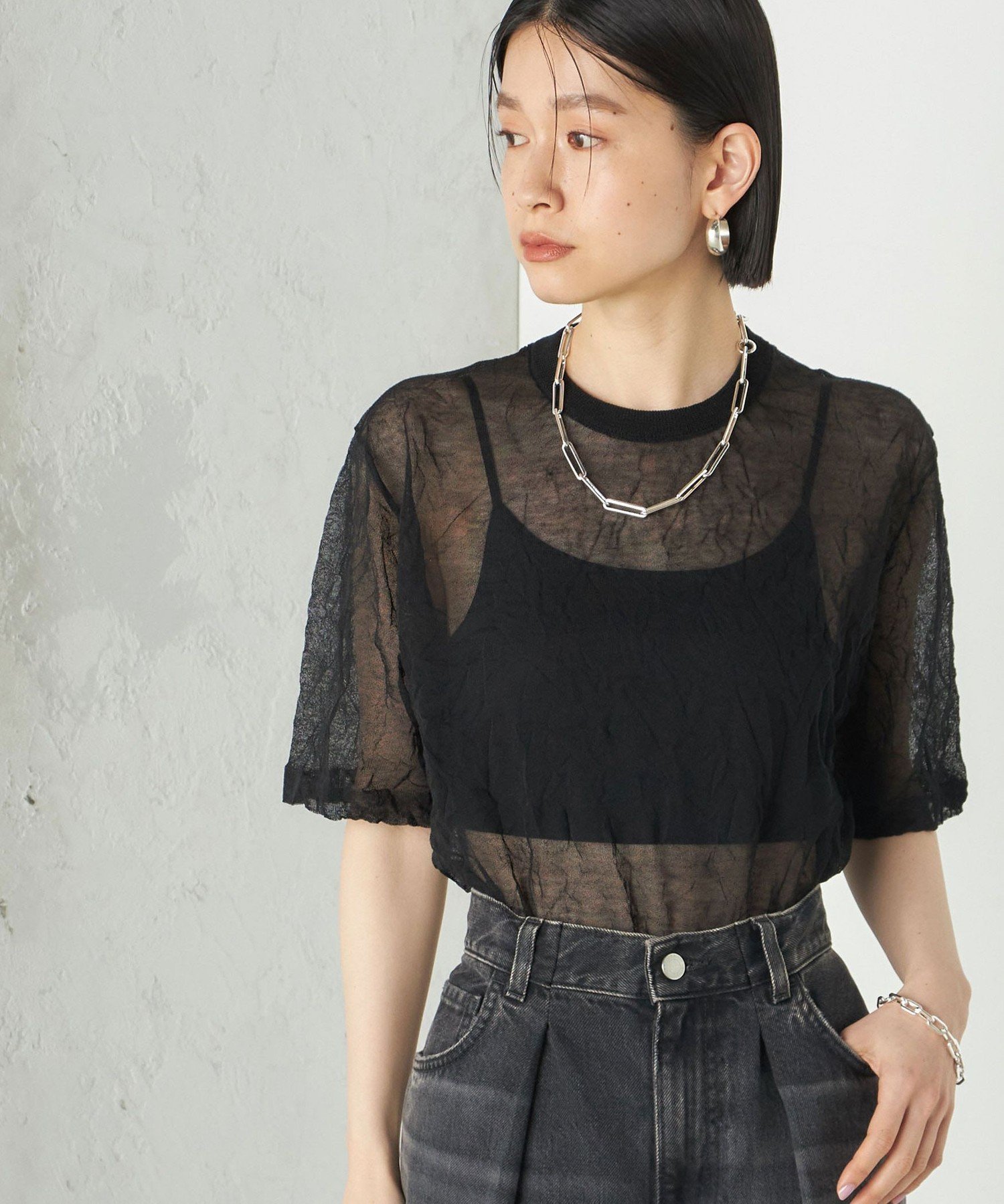 【シップス フォー ウィメン/SHIPS】のWai+ 手洗い可能 クリンクル シアー ショート スリーブ プルオーバー インテリア・キッズ・メンズ・レディースファッション・服の通販 founy(ファニー) 　ファッション　Fashion　レディースファッション　WOMEN　トップス・カットソー　Tops/Tshirt　プルオーバー　Pullover　インナー　Inner　コレクション　Collection　コンパクト　Compact　シアー　Sheer　ショート　Short　シンプル　Simple　スリーブ　Sleeve　プリーツ　Pleats　おすすめ　Recommend　ブラック|ID: prp329100004566135 ipo3291000000032292199