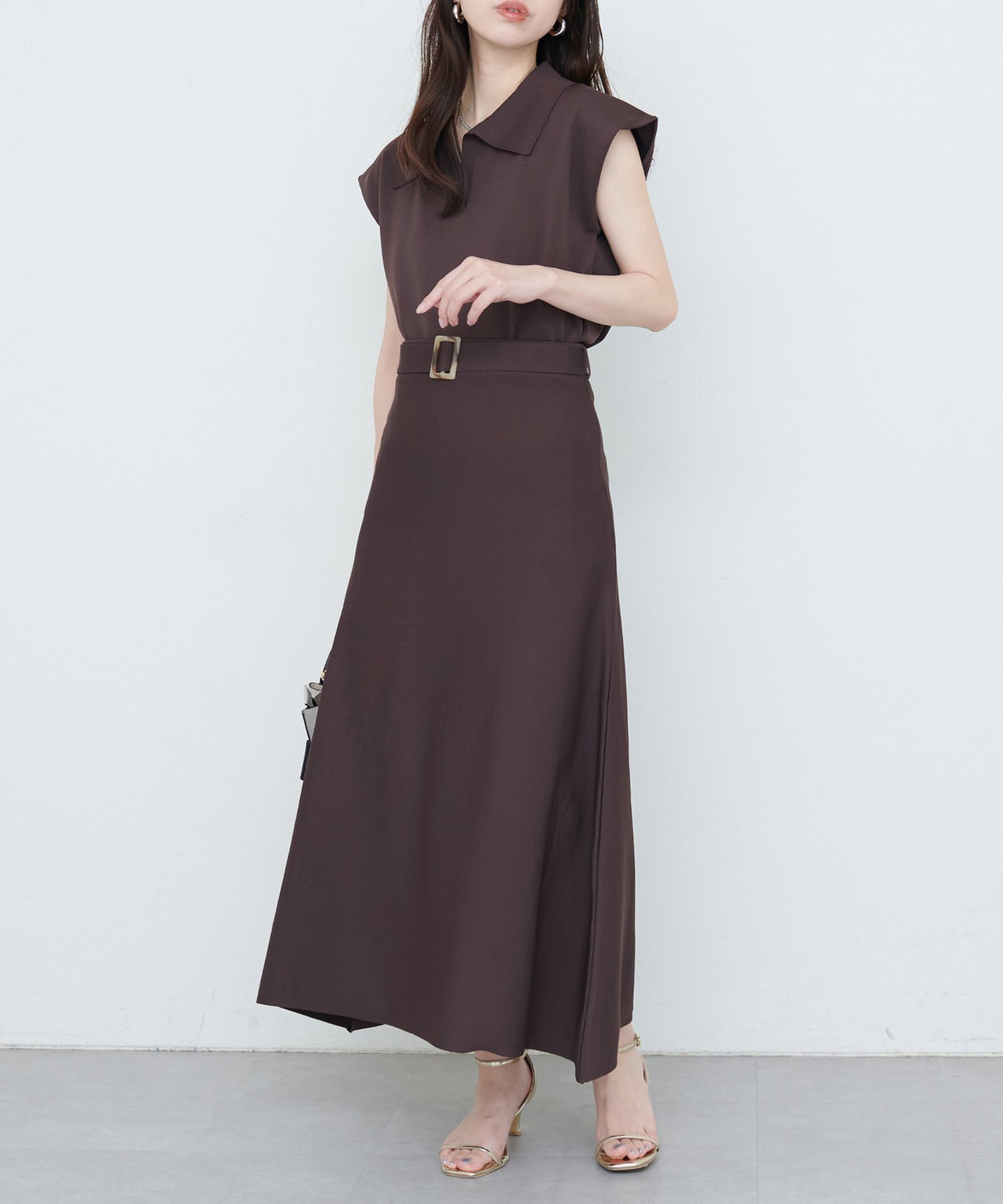 【ナチュラルクチュール/natural couture】のセットアップ対応 べっこうベルト付きニットフレアスカート インテリア・キッズ・メンズ・レディースファッション・服の通販 founy(ファニー) 　ファッション　Fashion　レディースファッション　Ladies' Fashion Online　セットアップ　Setup　スカート　Skirt　スカート　Skirt　Aライン/フレアスカート　Flared A-Line Skirts　ベルト　Belts　アクセサリー　Accessories　カットソー　Cut And Sew　サンダル　Sandals　シンプル　Simple　セットアップ　Set Up　ダウン　Down　フレア　Flare　ポケット　Pocket　おすすめ　Recommend　2025年　2025　2025春夏・S/S　Ss,Spring/Summer,2025　ブラウン|ID: prp329100004566150 ipo3291000000032623324