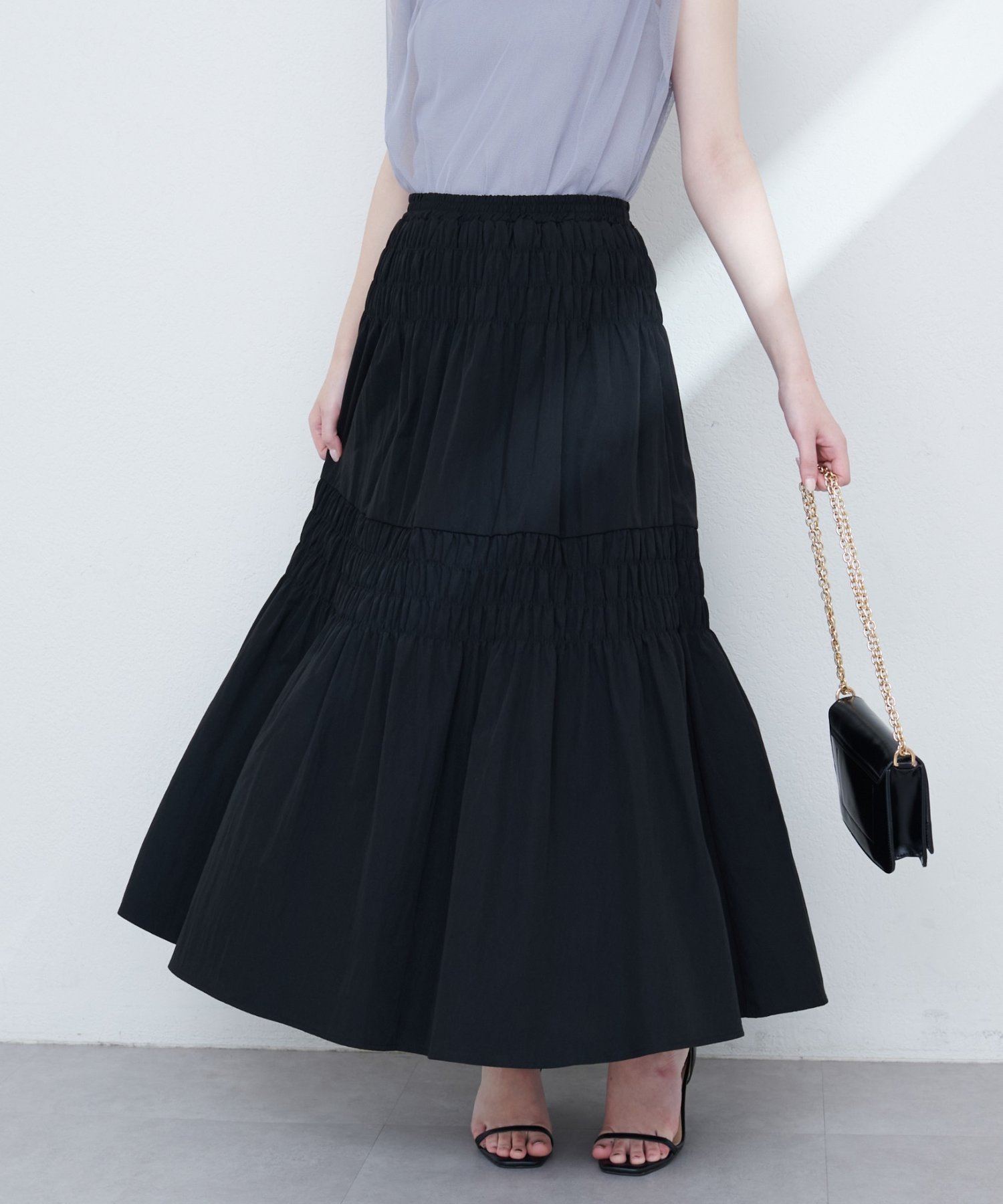 【ナチュラルクチュール/natural couture】の【WEB限定】シャーリングティアードスカート 人気、トレンドファッション・服の通販 founy(ファニー) 　ファッション　Fashion　レディースファッション　Fashion for Women　スカート　Skirts　ティアードスカート　Tiered Skirts　2025年　2025　2025春夏・S/S　Spring/Summer 2025 SS25　おすすめ　Recommended / Our Picks　エレガント 上品　Elegant　カットソー　Cut and Sewn Top　サンダル　Sandals, Summer Shoes　シャーリング　Shirring, Ruched　スニーカー　Sneakers, Trainers　ダウン　Down, Puffer　ドレープ　Drape, Draping Fabric　フィット　Fit, Slim Fit　ポケット　Pocket, Pocket Detail　 other-1|ID: prp329100004566152 ipo3291000000033220737
