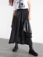 【ラシュッド/LASUD】の異素材ミックスデザインスカート ブラック|ID: prp329100004566175 ipo3291000000032664772