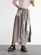 【ラシュッド/LASUD】の異素材ミックスデザインスカート モカ|ID: prp329100004566175 ipo3291000000032664774