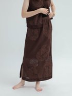 【ラシュッド/LASUD】のインドコットン刺繍スカート ブラウン|ID: prp329100004566176 ipo3291000000032664787