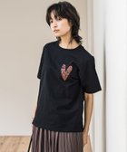 【メイソングレイ/MAYSON GREY】のスパンコールハート刺繍Tシャツ≪洗濯機で洗える≫ 人気、トレンドファッション・服の通販 founy(ファニー) ファッション Fashion レディースファッション WOMEN トップス・カットソー Tops/Tshirt シャツ/ブラウス Shirts/Blouses ロング / Tシャツ T-Shirts インナー Inner 洗える Washable カットソー Cut And Sew ショルダー Shoulder ストレート Straight スパンコール Sequins スリット Slit ドロップ Drop パターン Pattern ボトム Bottom モチーフ Motif ランダム Random thumbnail ブラック|ID: prp329100004566180 ipo3291000000032292496