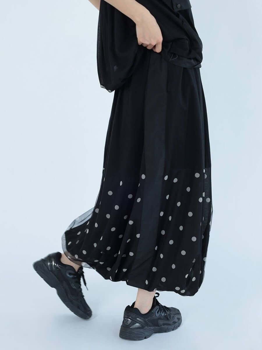 【ラシュッド/LASUD】のドットチュールバルーンスカート(BEIGE) インテリア・キッズ・メンズ・レディースファッション・服の通販 founy(ファニー) 　ファッション　Fashion　レディースファッション　WOMEN　スカート　Skirt　おすすめ　Recommend　チュール　Tulle　ドッキング　Docking　ドット　Dot　バルーン　Balloon　フェミニン　Feminine　ミックス　Mix　モノトーン　Monotone　ロング　Long　ブラック|ID: prp329100004566181 ipo3291000000032292497