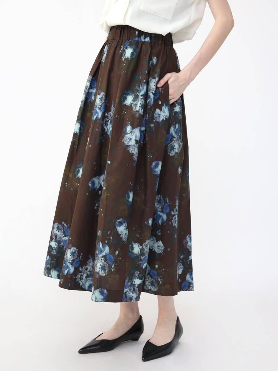 【ラシュッド/LASUD】のフラワーペイントタックスカート 人気、トレンドファッション・服の通販 founy(ファニー) 　ファッション　Fashion　レディースファッション　Fashion for Women　スカート　Skirts　バランス　Balance, Style Balance　エレガント 上品　Elegant　 other-1|ID: prp329100004566204 ipo3291000000032655771