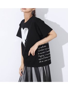 【ヴァン/Vin】の箔ハートプリントTシャツ 人気、トレンドファッション・服の通販 founy(ファニー) ファッション Fashion レディースファッション WOMEN トップス・カットソー Tops/Tshirt シャツ/ブラウス Shirts/Blouses ロング / Tシャツ T-Shirts カットソー Cut And Sew シルバー Silver デニム Denim フレア Flare プリント Print 半袖 Short Sleeve |ID:prp329100004566206