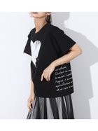 【ヴァン/Vin】の箔ハートプリントTシャツ 人気、トレンドファッション・服の通販 founy(ファニー) ファッション Fashion レディースファッション WOMEN トップス・カットソー Tops/Tshirt シャツ/ブラウス Shirts/Blouses ロング / Tシャツ T-Shirts カットソー Cut And Sew シルバー Silver デニム Denim フレア Flare プリント Print 半袖 Short Sleeve thumbnail ブラック|ID: prp329100004566206 ipo3291000000032292614