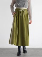 【ラシュッド/LASUD】のドロストデザインフレアスカート カーキ|ID: prp329100004566213 ipo3291000000032655849