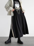 【ラシュッド/LASUD】のドロストデザインフレアスカート ブラック|ID: prp329100004566213 ipo3291000000032655851