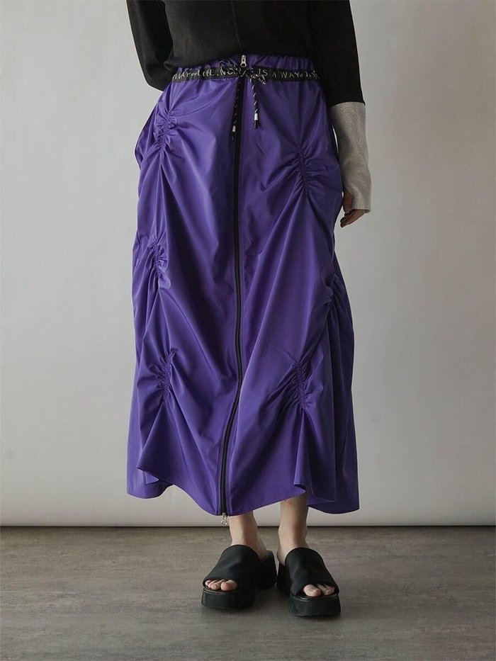 【ラシュッド/LASUD】のランダムギャザーWジップスカート インテリア・キッズ・メンズ・レディースファッション・服の通販 founy(ファニー) https://founy.com/ ファッション Fashion レディースファッション Fashion for Women スカート Skirts おすすめ Recommended / Our Picks ギャザー Gathered, Ruffled ジップ Zip, Zipper ランダム Random, Irregular |ID: prp329100004566221 ipo3291000000032655923