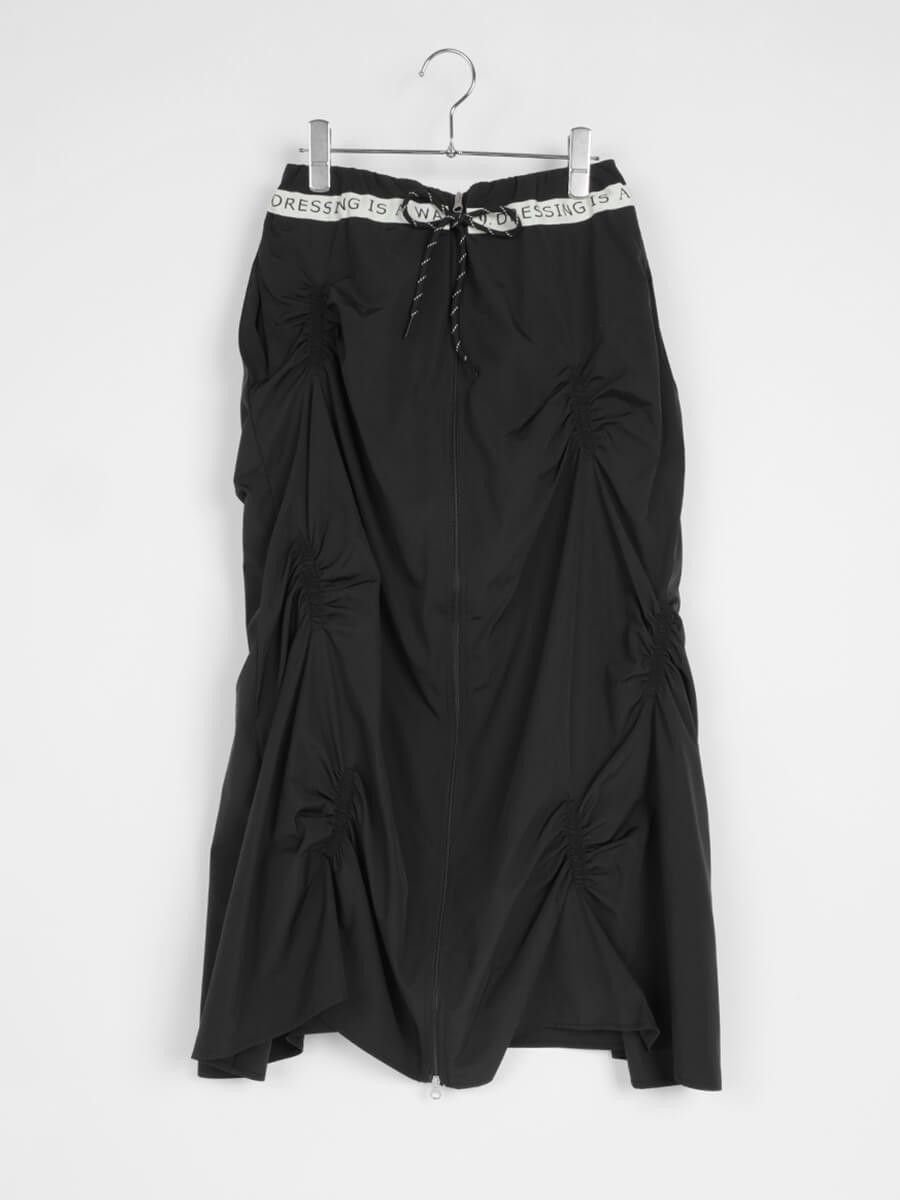【ラシュッド/LASUD】のランダムギャザーWジップスカート インテリア・キッズ・メンズ・レディースファッション・服の通販 founy(ファニー) 　ファッション　Fashion　レディースファッション　Fashion for Women　スカート　Skirts　おすすめ　Recommended / Our Picks　ギャザー　Gathered, Ruffled　ジップ　Zip, Zipper　ランダム　Random, Irregular　ブラック|ID: prp329100004566221 ipo3291000000032655928