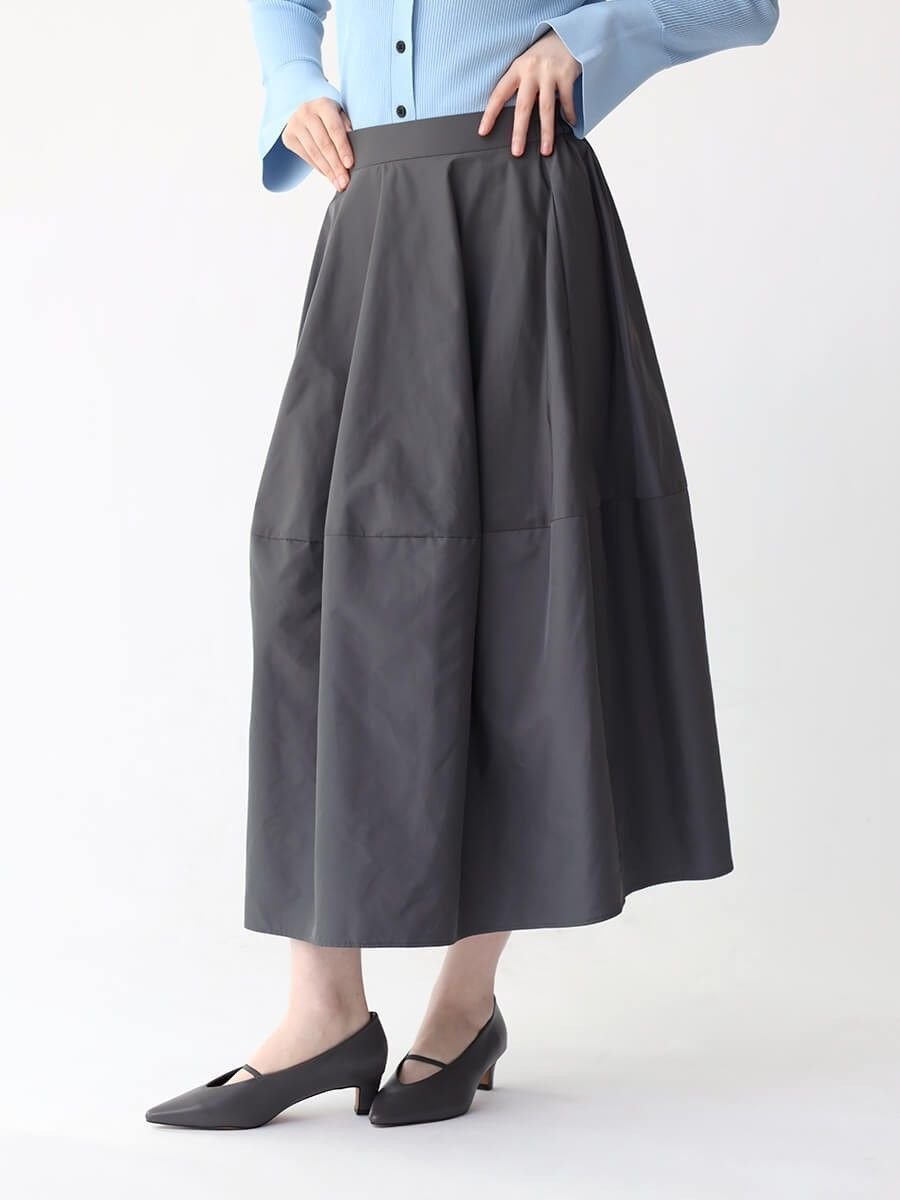 【ラシュッド/LASUD】のタフタコクーンスカート インテリア・キッズ・メンズ・レディースファッション・服の通販 founy(ファニー) 　ファッション　Fashion　レディースファッション　Fashion for Women　スカート　Skirts　おすすめ　Recommended / Our Picks　コクーン　Cocoon, Cocoon Silhouette　コンパクト　Compact, Small Size　タフタ　Taffeta, Structured Fabric　フィット　Fit, Slim Fit　フォルム　Silhouette, Form　フレア　Flare, Flared　エレガント 上品　Elegant　チャコールグレー|ID: prp329100004566230 ipo3291000000032604580