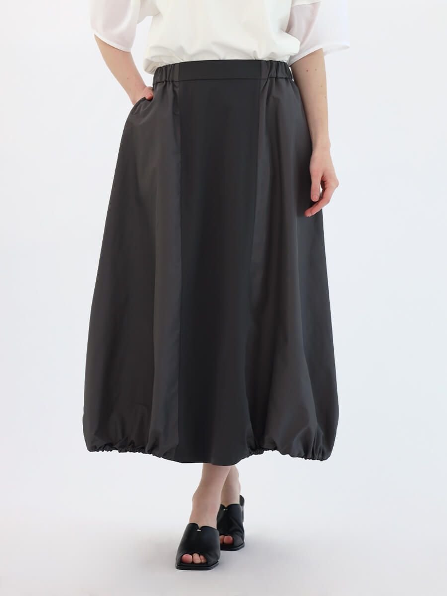 【ラシュッド/LASUD】のタフタバルーンスカート インテリア・キッズ・メンズ・レディースファッション・服の通販 founy(ファニー) 　ファッション　Fashion　レディースファッション　Fashion for Women　スカート　Skirts　シンプル　Simple, Minimal　スタイリッシュ　Stylish, Fashionable　タフタ　Taffeta, Structured Fabric　バルーン　Balloon, Balloon Silhouette　リラックス　Relax, Relaxed Fit　ロング　Long, Long-Length　エレガント 上品　Elegant　チャコールグレー|ID: prp329100004566234 ipo3291000000032656008