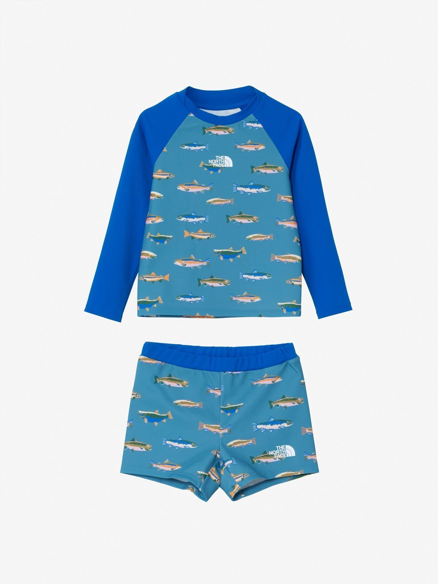 【ザ ノース フェイス/THE NORTH FACE / KIDS】のトドラーウォーターウエアセット(キッズ) インテリア・キッズ・メンズ・レディースファッション・服の通販 founy(ファニー) 　ファッション　Fashion　キッズファッション　KIDS　ショート　Short　ストレッチ　Stretch　モチーフ　Motif　軽量　Lightweight　長袖　Long Sleeve　鹿の子　Pique　ヒーローブルー|ID: prp329100004566249 ipo3291000000032292882