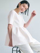 【コカ/COCA】のぺプラム半袖ニット 人気、トレンドファッション・服の通販 founy(ファニー) ファッション Fashion レディースファッション Fashion for Women トップス・カットソー Cut & Sew Tops ニット Knit Tops & Sweaters シンプル Simple, Minimal ストレート Straight, Straight Cut デニム Denim, Jeans Material バランス Balance, Style Balance フェミニン Feminine, Girly ペプラム Peplum, Flared Hem ポケット Pocket, Pocket Detail 半袖 Short Sleeve, Half Sleeve thumbnail White|ID: prp329100004566268 ipo3291000000033030635