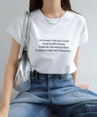 【アンドミー/andme】のロゴ 刺繍 エンブロイダリー フレンチスリーブ Tシャツ オフホワイト×チャコールグレー|ID: prp329100004566270 ipo3291000000033998206