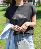 【アンドミー/andme】のロゴ 刺繍 エンブロイダリー フレンチスリーブ Tシャツ チャコールグレー×アイボリー|ID: prp329100004566270 ipo3291000000033998207