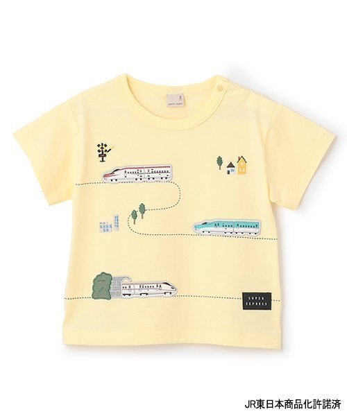 【その他のブランド/Other】の【新幹線】線路半袖Tシャツ インテリア・キッズ・メンズ・レディースファッション・服の通販 founy(ファニー) 　ファッション　Fashion　キッズファッション　Fashion for Kids　モチーフ　Motif, Design Theme　半袖　Short Sleeve, Half Sleeve　黄|ID: prp329100004566289 ipo3291000000032710660
