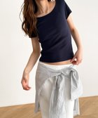 【キャナルジーン/CANAL JEAN】のEl mar コットンラウンドネックTシャツ 人気、トレンドファッション・服の通販 founy(ファニー) ファッション Fashion レディースファッション Fashion for Women トップス・カットソー Cut & Sew Tops シャツ・ブラウス・オフィスカジュアル Elegant Blouses & Button-Ups ロングTシャツ・Tシャツ Longline T-Shirts & Tees コンパクト Compact, Small Size スラックス Slacks, Dress Pants デニム Denim, Jeans Material ボトム Bottoms, Lower Wear ラウンド Round, Round Neck thumbnail ネイビー|ID: prp329100004566353 ipo3291000000032713354