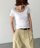 【キャナルジーン/CANAL JEAN】のEl mar コットンラウンドネックTシャツ 人気、トレンドファッション・服の通販 founy(ファニー) ファッション Fashion レディースファッション Fashion for Women トップス・カットソー Cut & Sew Tops シャツ・ブラウス・オフィスカジュアル Elegant Blouses & Button-Ups ロングTシャツ・Tシャツ Longline T-Shirts & Tees コンパクト Compact, Small Size スラックス Slacks, Dress Pants デニム Denim, Jeans Material ボトム Bottoms, Lower Wear ラウンド Round, Round Neck thumbnail ホワイト|ID: prp329100004566353 ipo3291000000032713355