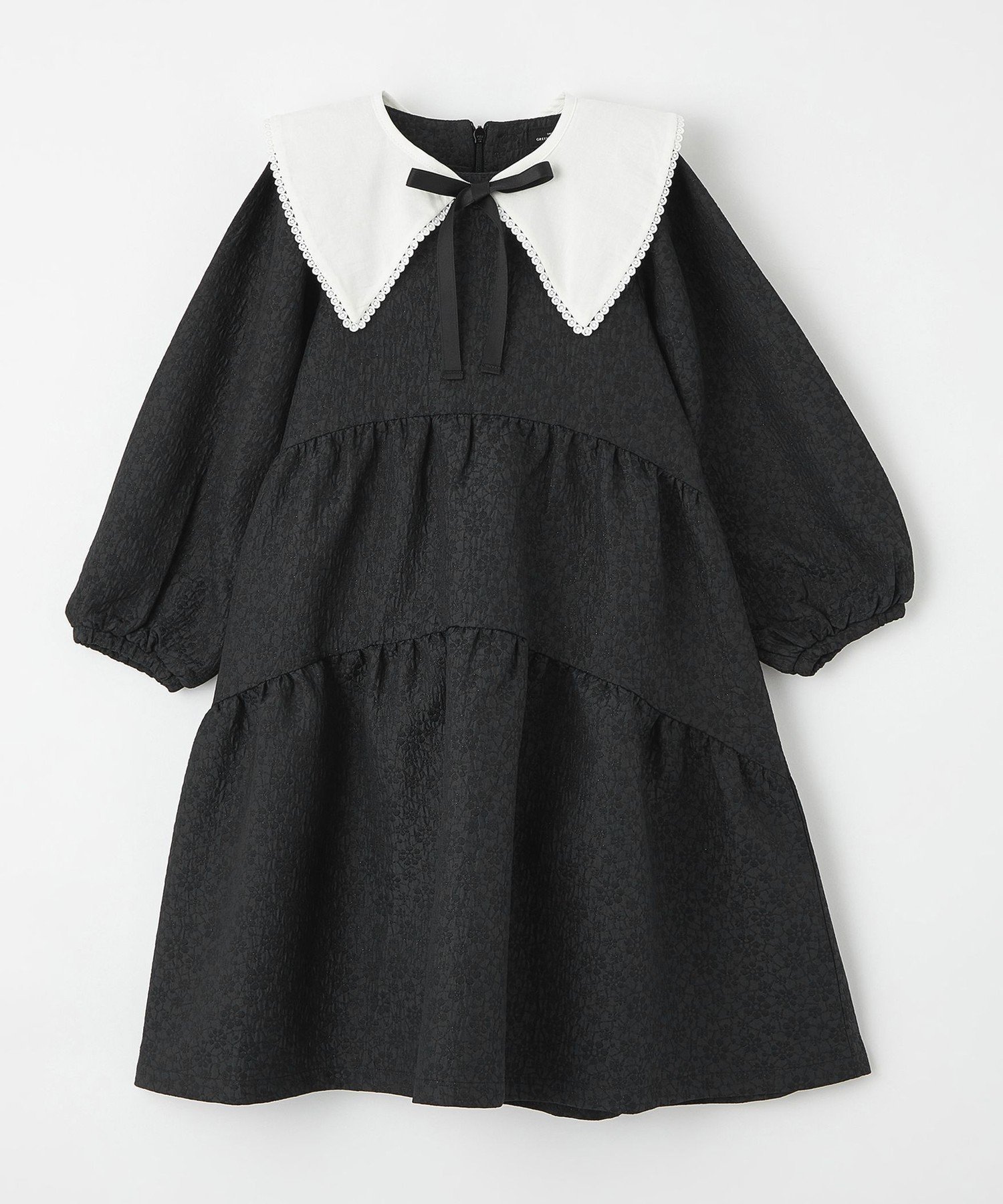 【ユナイテッドアローズ/UNITED ARROWS / KIDS】のフクレジャカード ツケエリ ワンピース 110cm-130cm インテリア・キッズ・メンズ・レディースファッション・服の通販 founy(ファニー) 　ファッション　Fashion　キッズファッション　Fashion for Kids　ワンピース　Dresses　オケージョン　Occasion Wear　ジャカード／ジャガード　Jacquard, Woven Pattern　セットアップ　Set-Up, Coordinated Outfit　フォーマル　Formal, Dressy　アウトレット　Outlet / Clearance　おすすめ　Recommended / Our Picks　エレガント 上品　Elegant　セレモニー　Ceremony　入学式　Entrance Ceremony　卒業式　Graduation Ceremony　BLACK|ID: prp329100004566359 ipo3291000000034099674