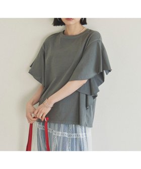 【ドゥ アルシーヴ/Doux archives】のピグメントラッフルTee 人気、トレンドファッション・服の通販 founy(ファニー) ファッション Fashion レディースファッション WOMEN フリル Frills |ID:prp329100004566373