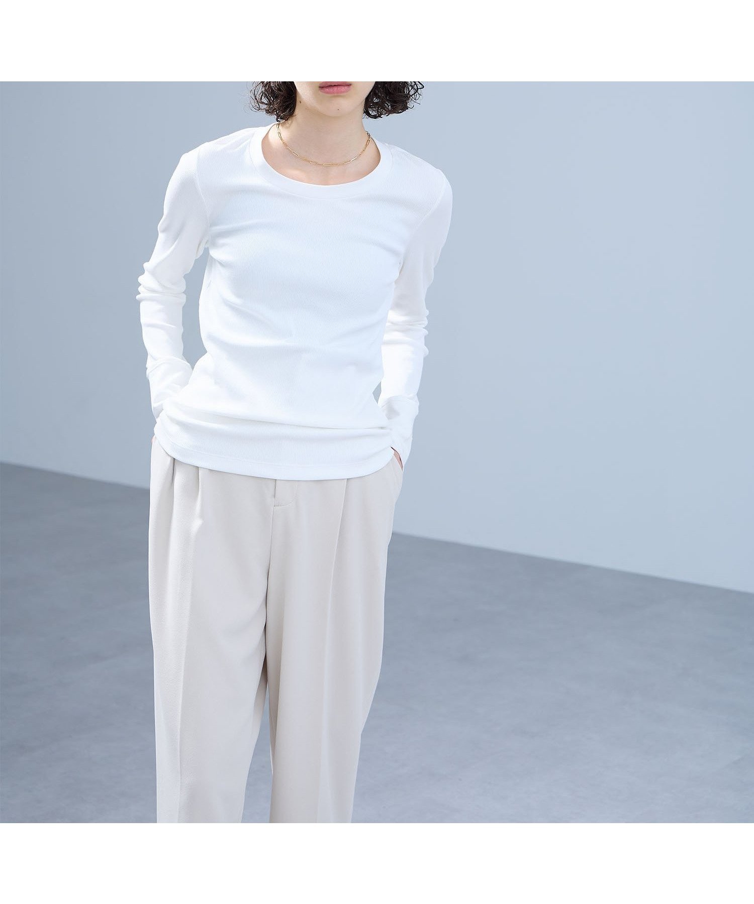 【ノーク/N.O.R.C】のテレコクルーネックトップス インテリア・キッズ・メンズ・レディースファッション・服の通販 founy(ファニー) 　ファッション　Fashion　レディースファッション　WOMEN　トップス・カットソー　Tops/Tshirt　アクセサリー　Accessories　テレコ　Tereko　トレンド　Trend　ネックレス　Necklace　切替　Switching　オフ|ID: prp329100004566397 ipo3291000000032294061