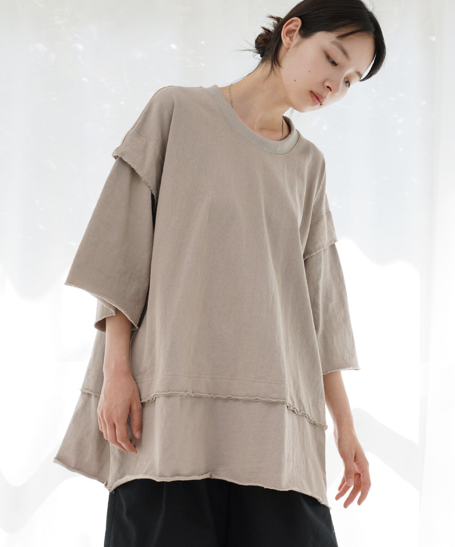 【その他のブランド/Other】のアプロタス セレクト Air Tokyo re カットオフ ショートスリーブ カットソー インテリア・キッズ・メンズ・レディースファッション・服の通販 founy(ファニー) 　ファッション　Fashion　レディースファッション　WOMEN　トップス・カットソー　Tops/Tshirt　カットソー　Cut and Sewn　アンサンブル　Ensemble　カットオフ　Cut Off　カットソー　Cut And Sew　ショート　Short　スリーブ　Sleeve　定番　Standard　ビッグ　Big　ポケット　Pocket　半袖　Short Sleeve　リメイク　Remake　夏　Summer　2023春夏・S/S　Ss,Spring/Summer,2023　2023年　2023　グレージュ|ID: prp329100004566406 ipo3291000000032294138
