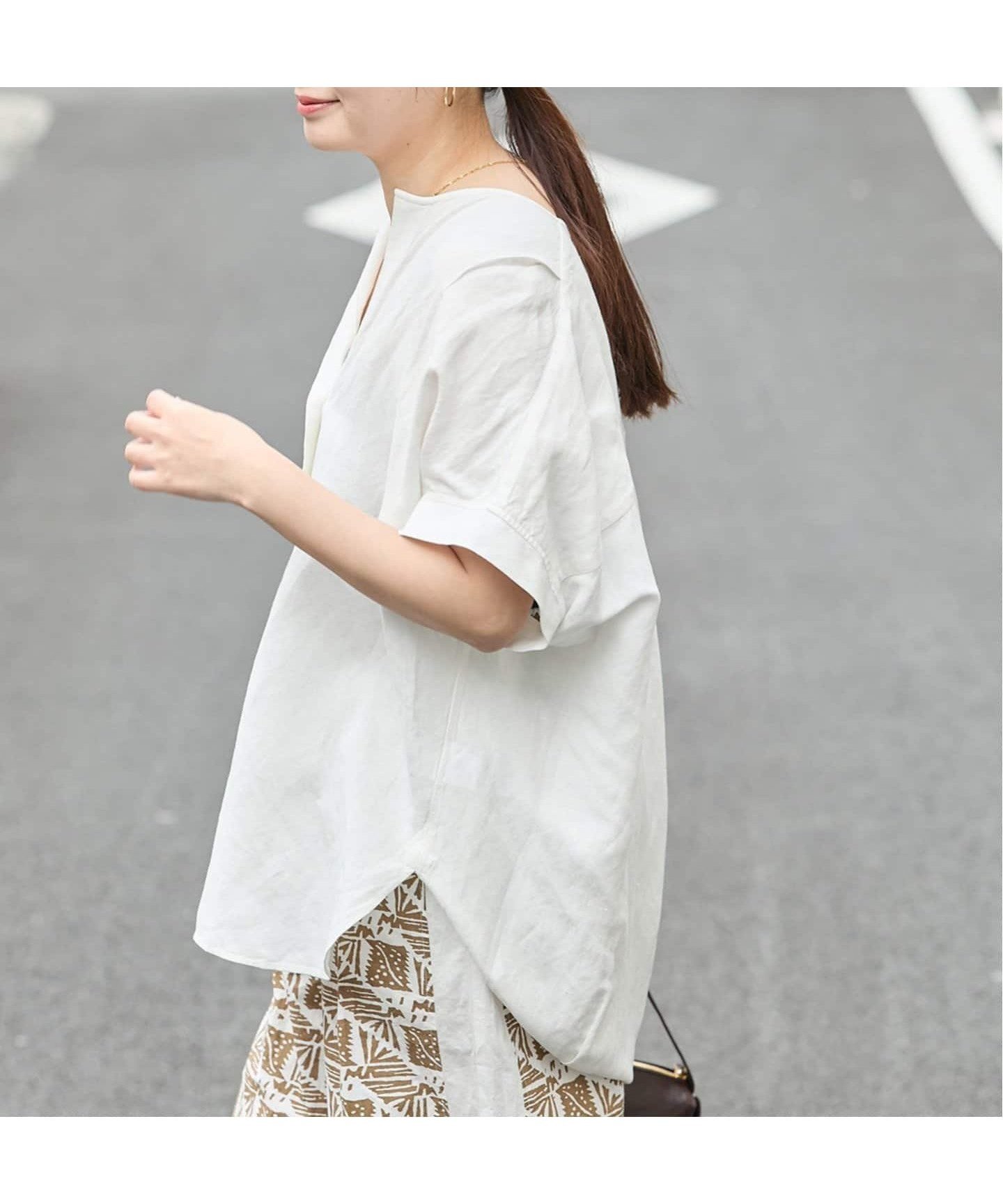 【ジャーナルスタンダード/JOURNAL STANDARD】のレーヨン麻ノーカラーブラウス インテリア・キッズ・メンズ・レディースファッション・服の通販 founy(ファニー) 　ファッション　Fashion　レディースファッション　WOMEN　トップス・カットソー　Tops/Tshirt　シャツ/ブラウス　Shirts/Blouses　2025年　2025　2025春夏・S/S　Ss,Spring/Summer,2025　おすすめ　Recommend　スキッパー　Skipper　セットアップ　Set Up　人気　Popularity　夏　Summer　定番　Standard　ホワイト|ID: prp329100004566444 ipo3291000000032294459
