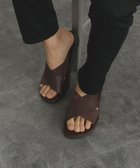 【ビームス ハート/BEAMS HEART / MEN】のBEAMS HEART / フェイクレザー クロスストラップ サンダル D.BROWN|ID: prp329100004566454 ipo3291000000032609328