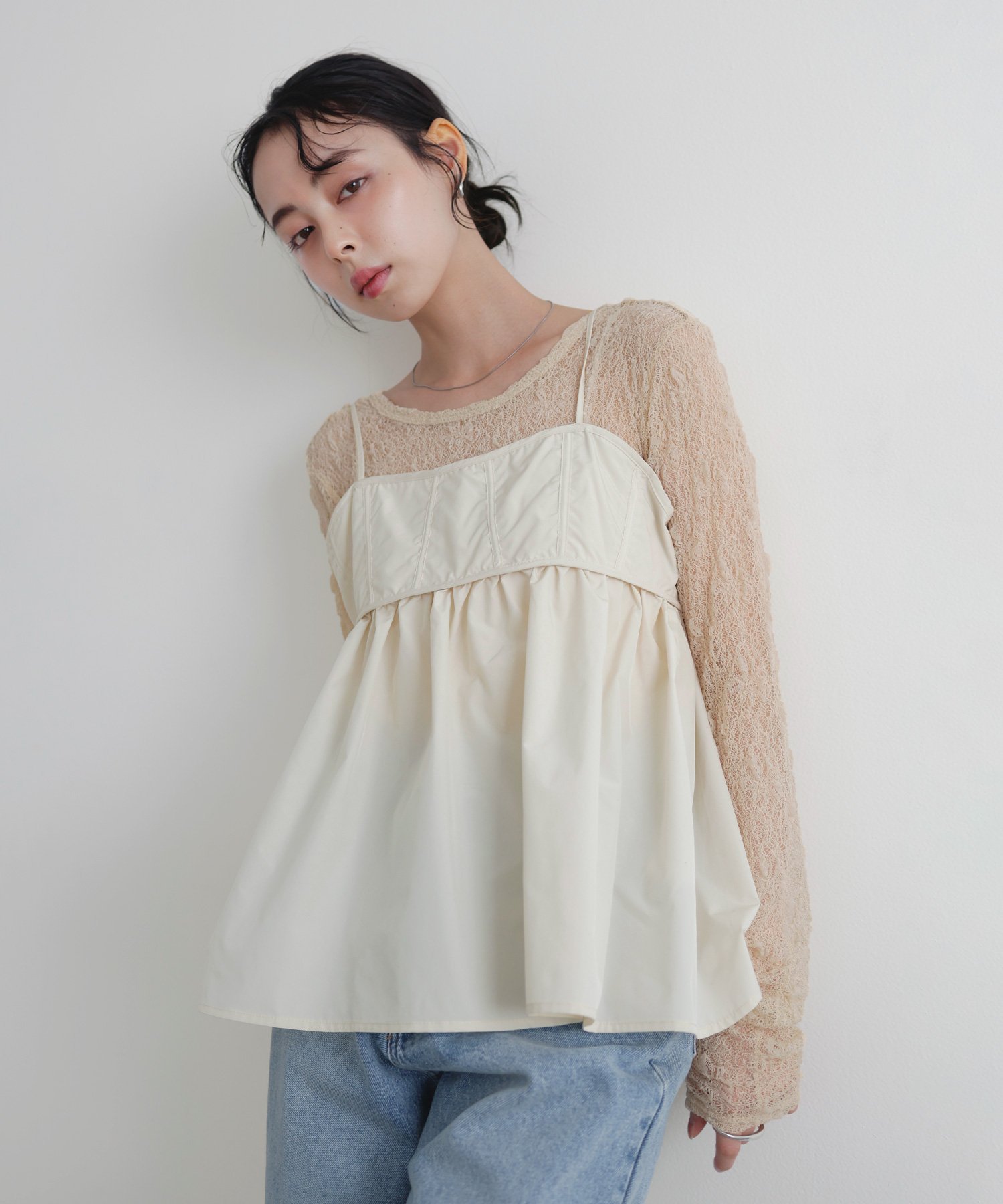 【リアン/Lian】のビスチェデザインキャミソール インテリア・キッズ・メンズ・レディースファッション・服の通販 founy(ファニー) 　ファッション　Fashion　レディースファッション　WOMEN　トップス・カットソー　Tops/Tshirt　キャミソール / ノースリーブ　No Sleeves　ビスチェ　Bustier　アイボリー|ID: prp329100004566574 ipo3291000000032295453