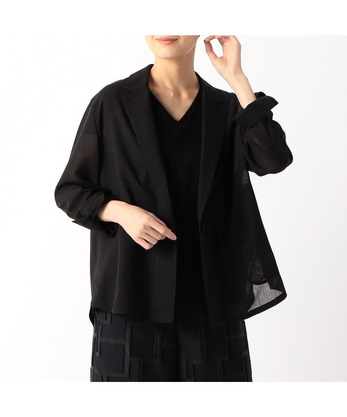 【コムサ/COMME CA】のシアーボイル シャツジャケット インテリア・キッズ・メンズ・レディースファッション・服の通販 founy(ファニー) 　ファッション　Fashion　レディースファッション　WOMEN　アウター　Coat Outerwear　ジャケット　Jackets　おすすめ　Recommend　エアリー　Airy　シアー　Sheer　ジャケット　Jacket　スリット　Slit　ヘムライン　Hemline　リネン　Linen　夏　Summer　05:ブラック|ID: prp329100004566577 ipo3291000000032295462