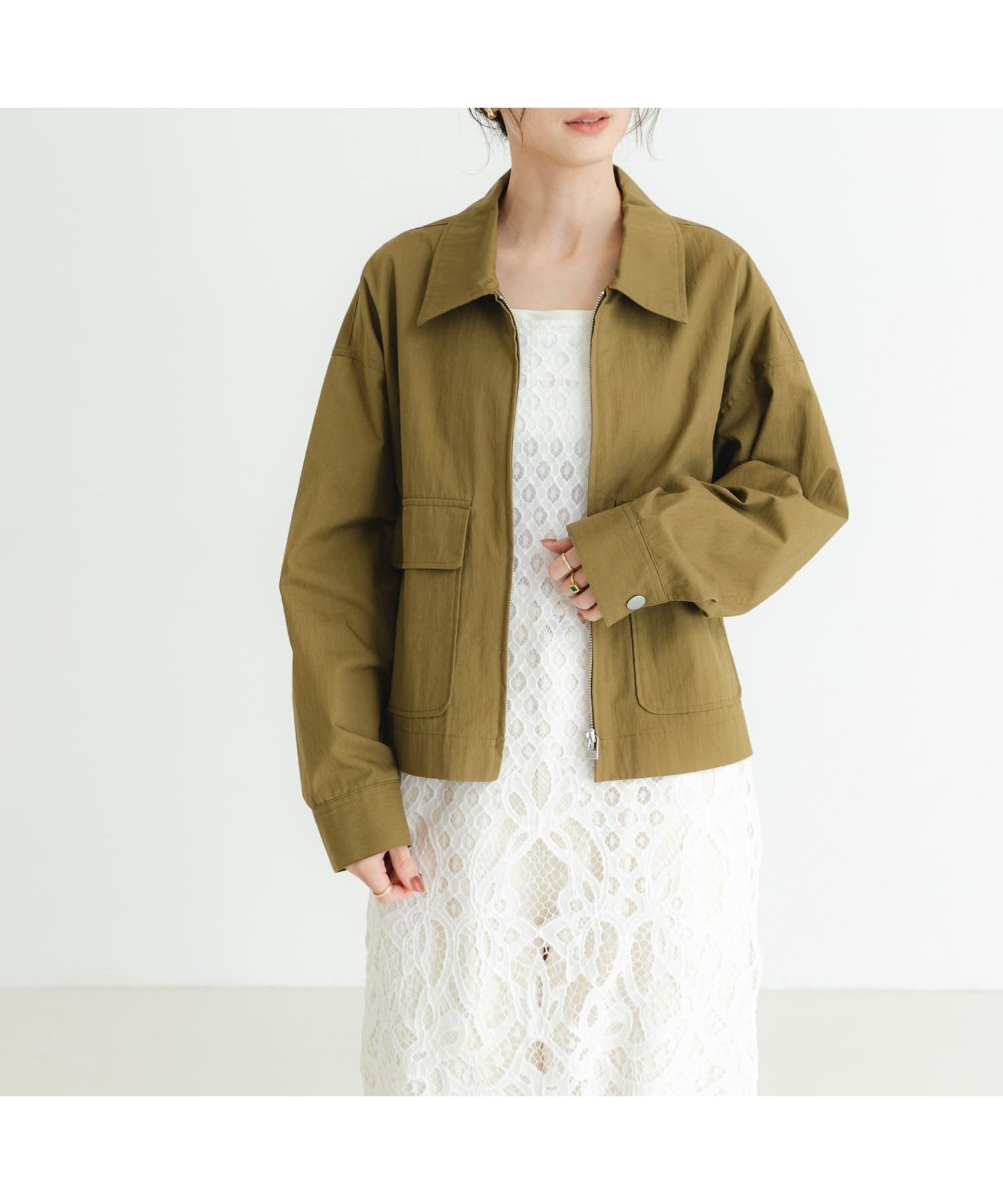 【アーバンリサーチ/URBAN RESEARCH】のコットンナイロンジップブルゾン インテリア・キッズ・メンズ・レディースファッション・服の通販 founy(ファニー) 　ファッション　Fashion　レディースファッション　WOMEN　アウター　Coat Outerwear　ブルゾン　Blouson/Jackets　2025年　2025　2025春夏・S/S　Ss,Spring/Summer,2025　バランス　Balance　フラップ　Flap　フレア　Flare　フロント　Front　ブルゾン　Blouson　ボックス　Box　ポケット　Pocket　ロング　Long　ワイド　Wide　夏　Summer　日本製　Made In Japan　S/S・春夏　Ss・Spring/Summer　羽織　Haori　軽量　Lightweight　KHAKI|ID: prp329100004566592 ipo3291000000032295576