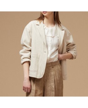 【メルローズ クレール/MELROSE claire】の【LOURMARIN/ルールマラン】綿麻ジャケット 人気、トレンドファッション・服の通販 founy(ファニー) ファッション Fashion レディースファッション WOMEN アウター Coat Outerwear ジャケット Jackets ショルダー Shoulder ジャケット Jacket ツイル Twill ドロップ Drop リラックス Relax |ID:prp329100004566601