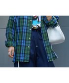 【チャオパニックティピー/CIAOPANIC TYPY】の【ユニセックス】バスケット編みメッシュチェックシャツ グリーン|ID: prp329100004566617 ipo3291000000032295830