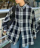 【チャオパニックティピー/CIAOPANIC TYPY】の【ユニセックス】バスケット編みメッシュチェックシャツ ネイビー|ID: prp329100004566617 ipo3291000000032295832