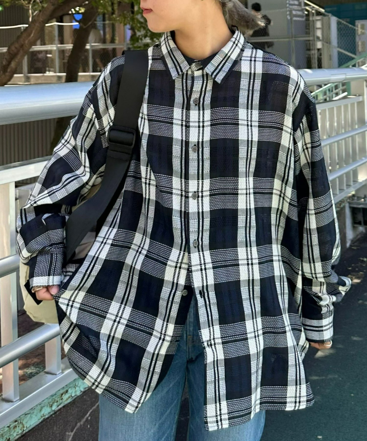 【チャオパニックティピー/CIAOPANIC TYPY】の【ユニセックス】バスケット編みメッシュチェックシャツ インテリア・キッズ・メンズ・レディースファッション・服の通販 founy(ファニー) 　ファッション　Fashion　レディースファッション　WOMEN　トップス・カットソー　Tops/Tshirt　シャツ/ブラウス　Shirts/Blouses　おすすめ　Recommend　インナー　Inner　クラシック　Classic　ショーツ　Shorts　チェック　Check　トレンド　Trend　ノースリーブ　No Sleeve　バスケット　Basket　ボーダー　Border　メッシュ　Mesh　ロング　Long　ワイド　Wide　羽織　Haori　ネイビー|ID: prp329100004566617 ipo3291000000032295832